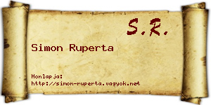 Simon Ruperta névjegykártya